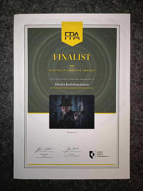 FPA-finalistidiplomi. Henri Kolehmainen