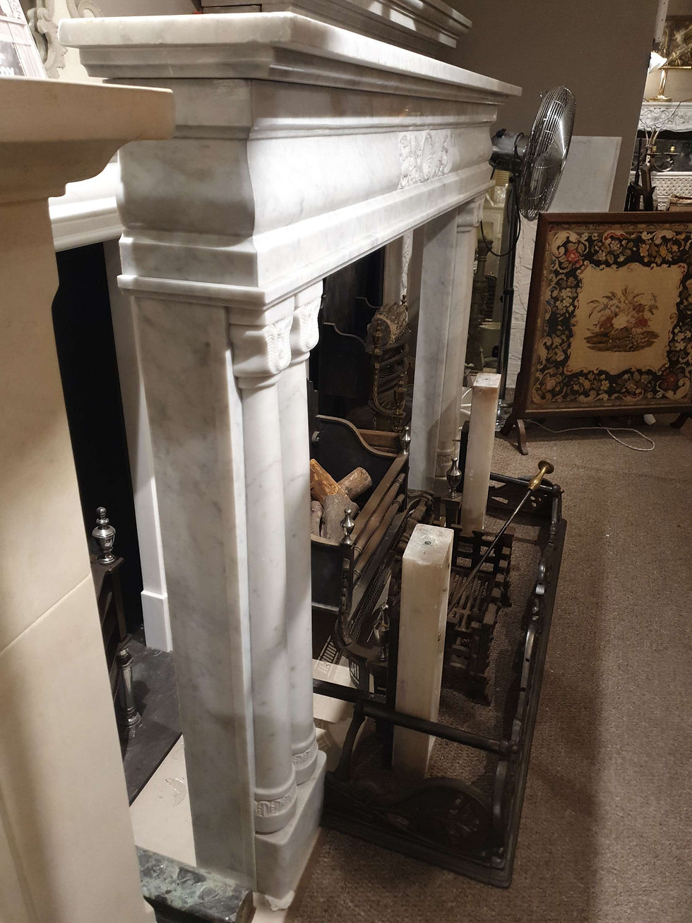 Thumbnail: Roger Pearson Carrara marble firesurround. 