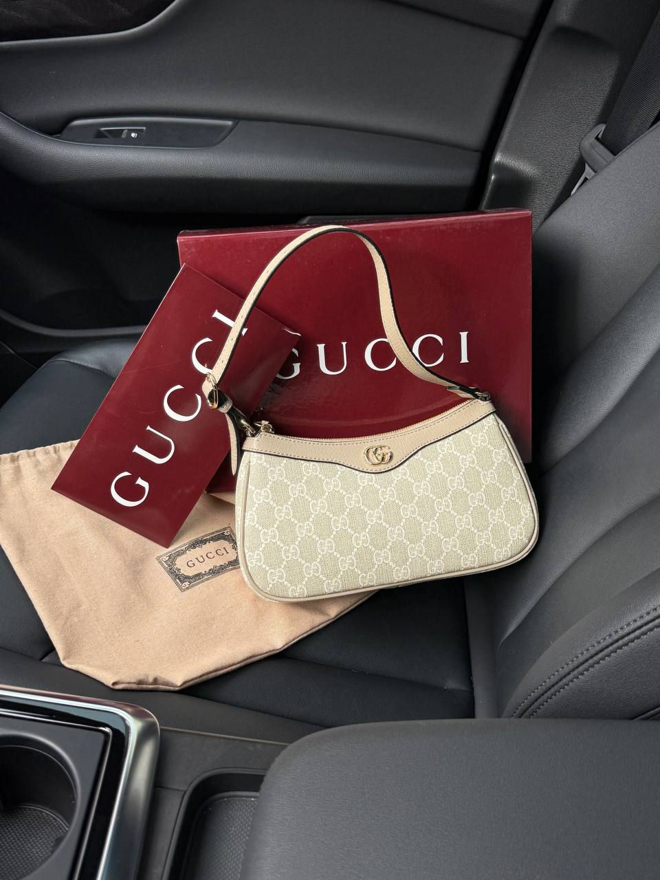 Miniatura: Gucci Ophidia GG Medium Handbag – Beige/White GG Supreme
