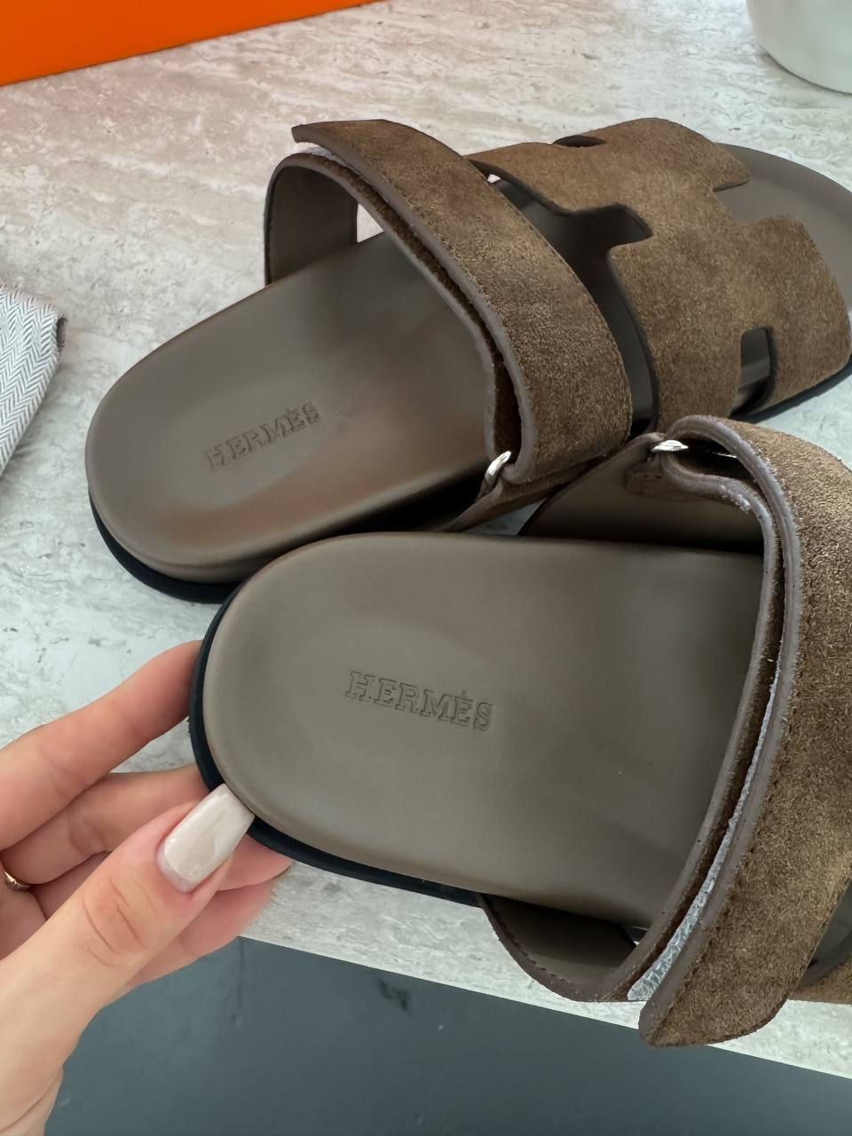 Miniatura: Hermes Chypre Apricat Sandal Brown