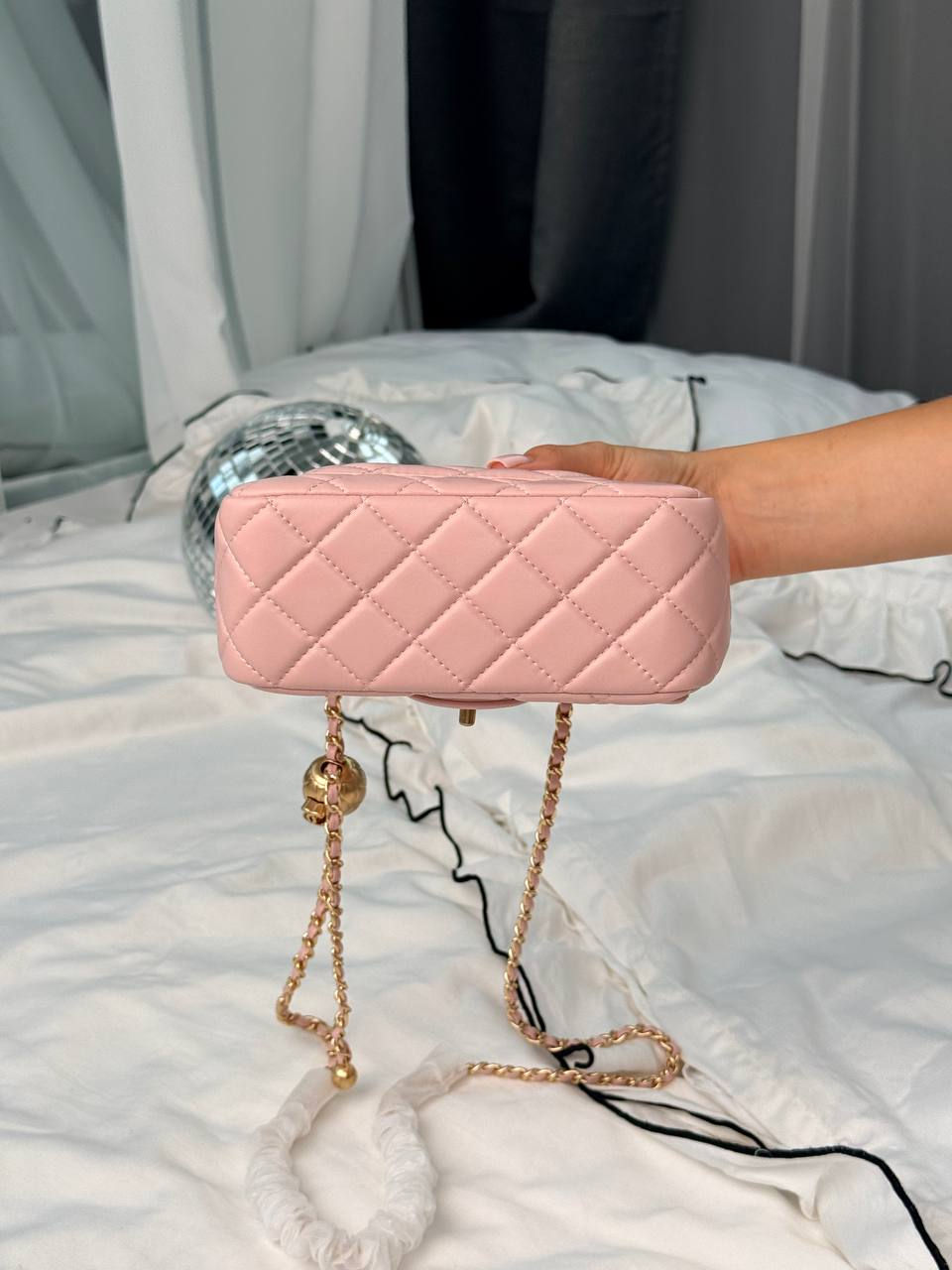 Miniatura: Chanel Mini 17 Classic Flap Bag in Pink with Gold