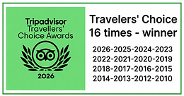 TripAdvisor 2026 Travelers' Choiche - 16 times - winner