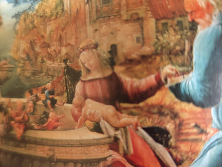 Swięta Rodzina u fontanny