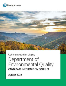 image of the Virginia mountains at the top half of the page and a text box at the bottom