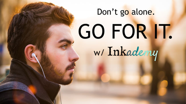 image of young, thoughtful man with ad copy over it