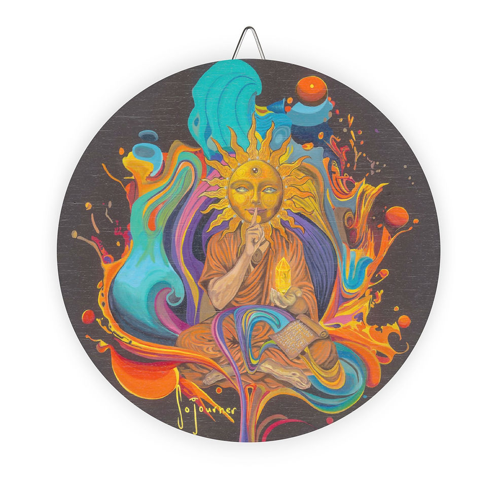 Thumbnail: Whispers of the three eyed sun - Round Wood Sign 