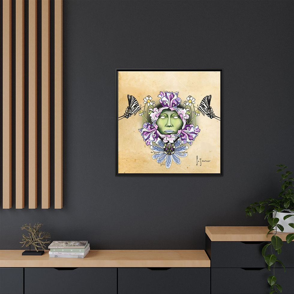Thumbnail: Green Goddess - Framed Matte Canvas Art 