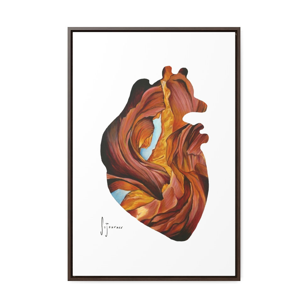 Thumbnail: Vertical Framed Premium Gallery Wrap Canvas- Heart Series: Canyon