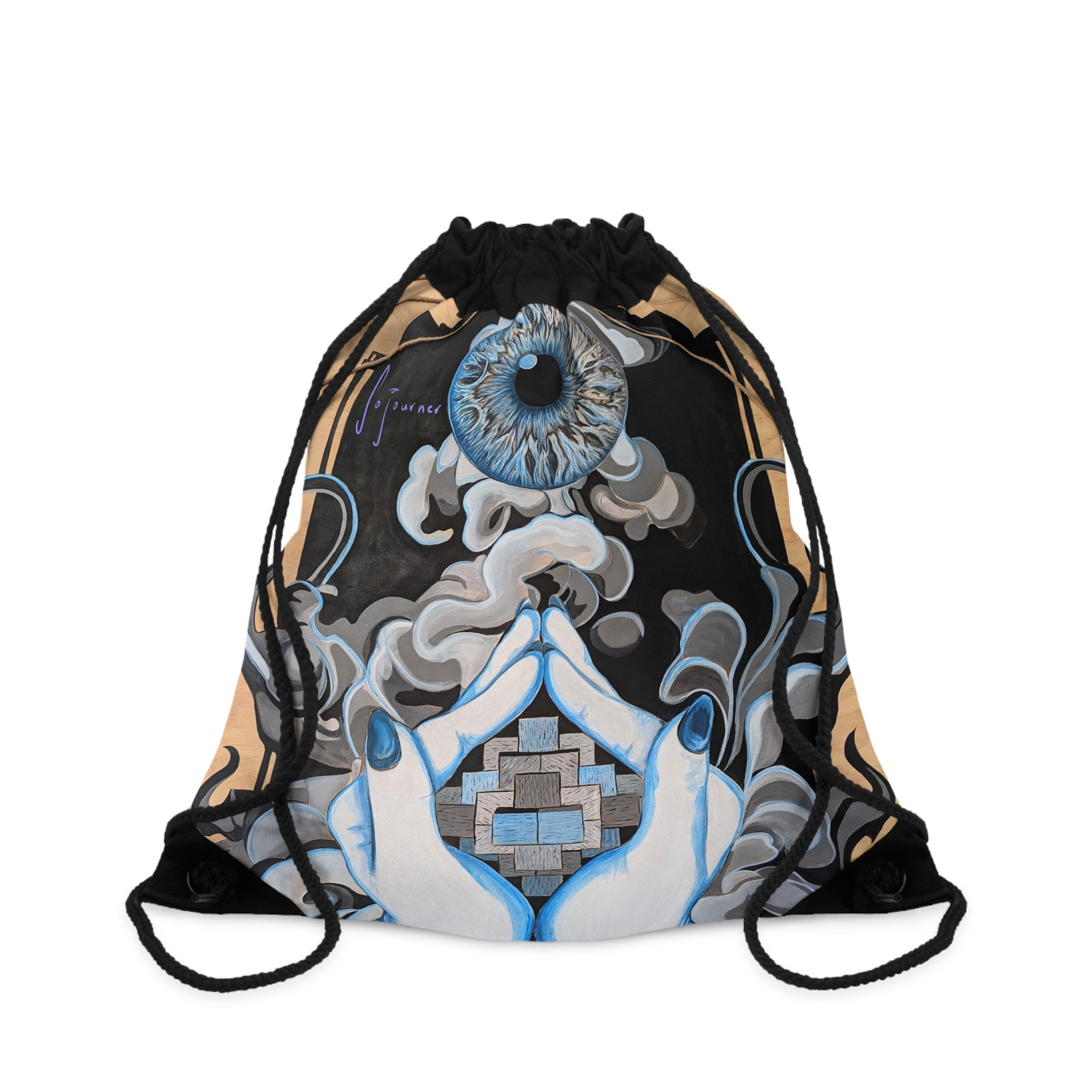 Artist prayer Drawstring Bag