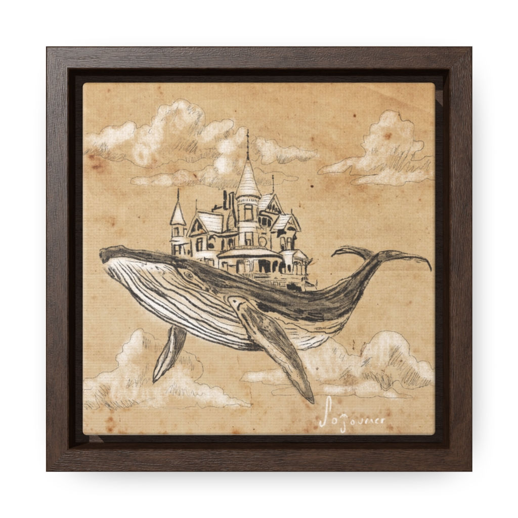 Square Framed Premium Gallery Wrap Canvas- Whale of a House