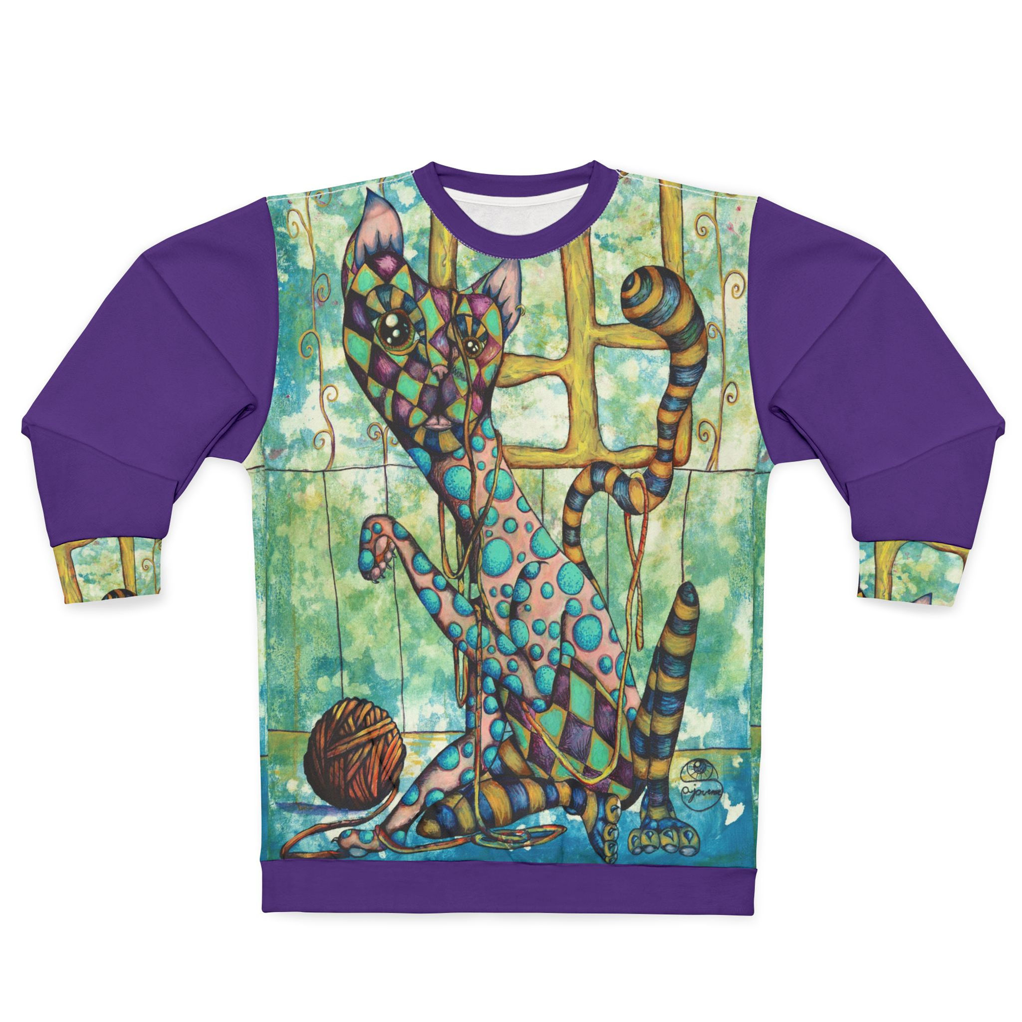 Funky Cat Unisex Sweatshirt (AOP)