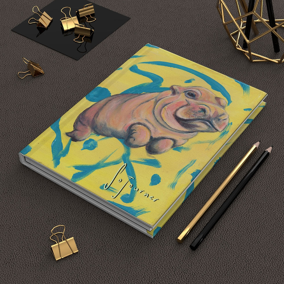 Thumbnail: Baby hippo Hardcover Journal Matte