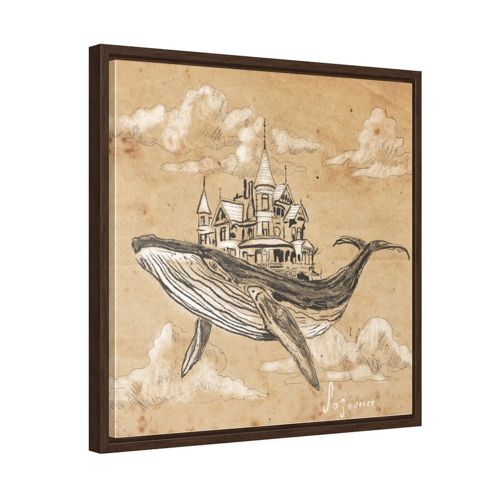 Thumbnail: Square Framed Premium Gallery Wrap Canvas- Whale of a House