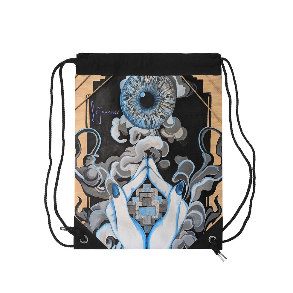 Thumbnail: Artist prayer Drawstring Bag