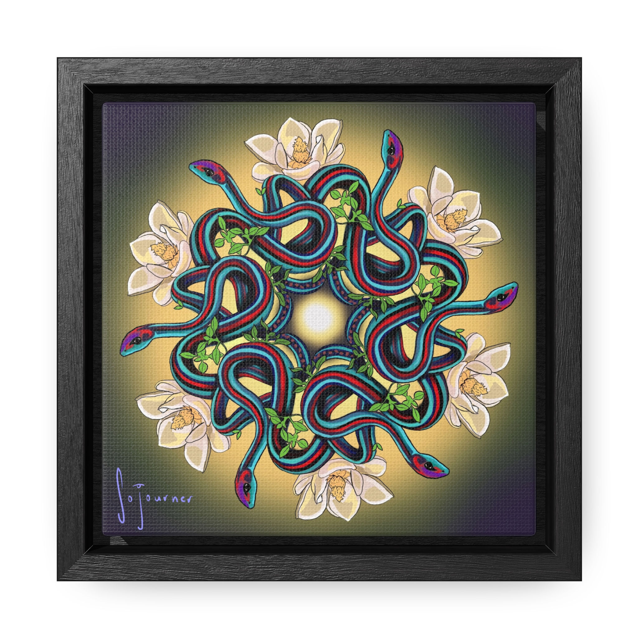 Snake mandala Gallery Canvas Wraps, Square Frame