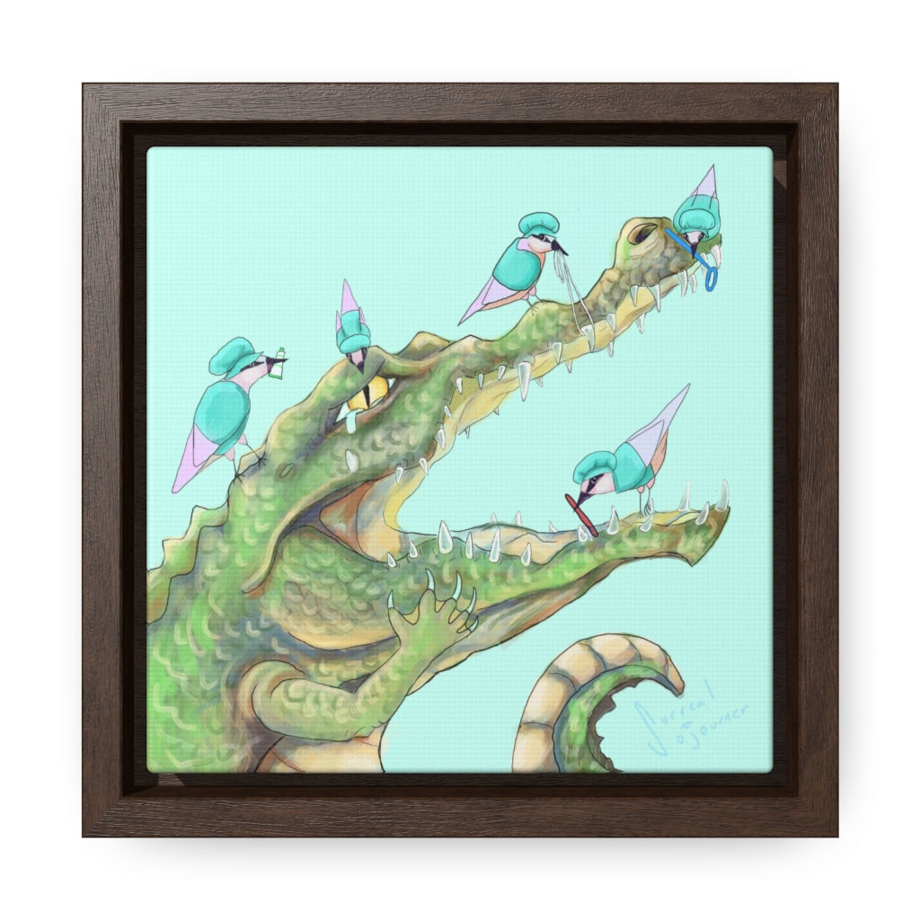 Square Framed Premium Gallery Wrap Canvas- Crocodile Tears