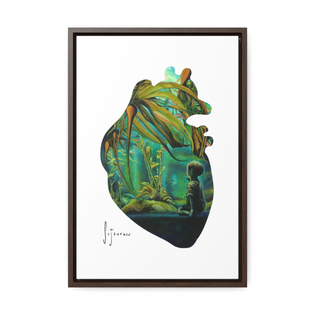 Vertical Framed Premium Gallery Wrap Canvas- Heart Series: Boy