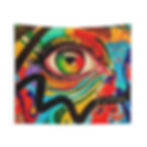 Thumbnail: Vibrant Eye Art Tapestry, Colorful, Psychedelic Tapestry
