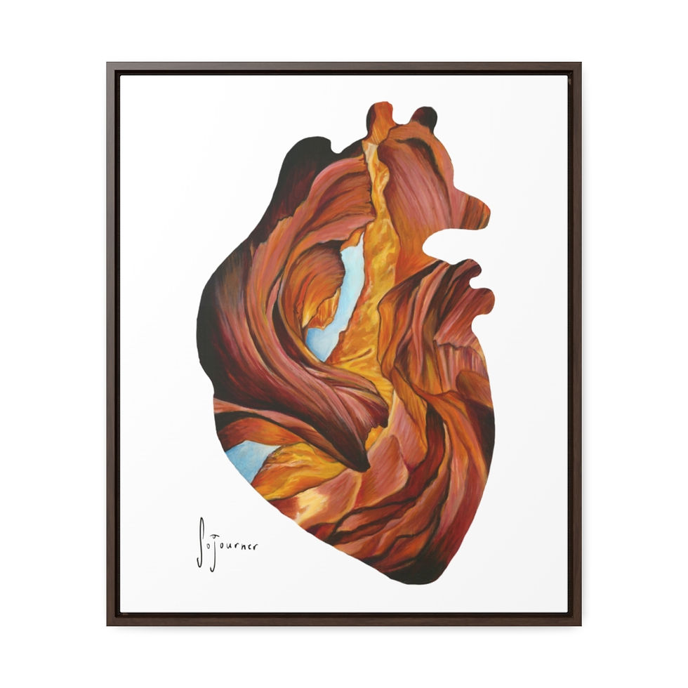 Thumbnail: Vertical Framed Premium Gallery Wrap Canvas- Heart Series: Canyon