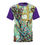 Thumbnail: Dark Purple Funky cat Unisex Cut & Sew Tee (AOP)