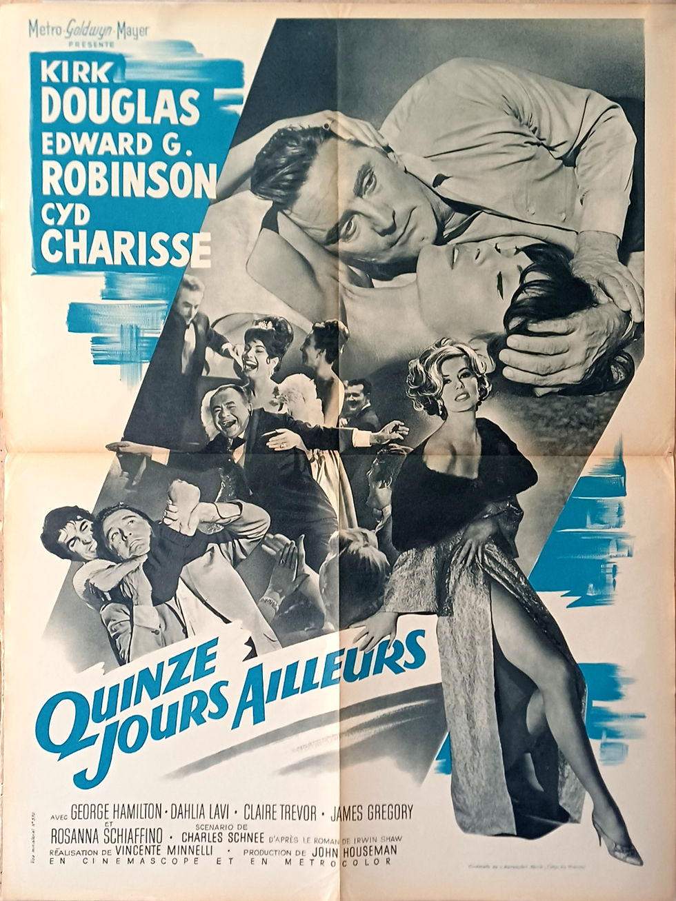 QUINZE JOURS AILLEURS - Affiche de cinéma - 60x80cm. - 1962