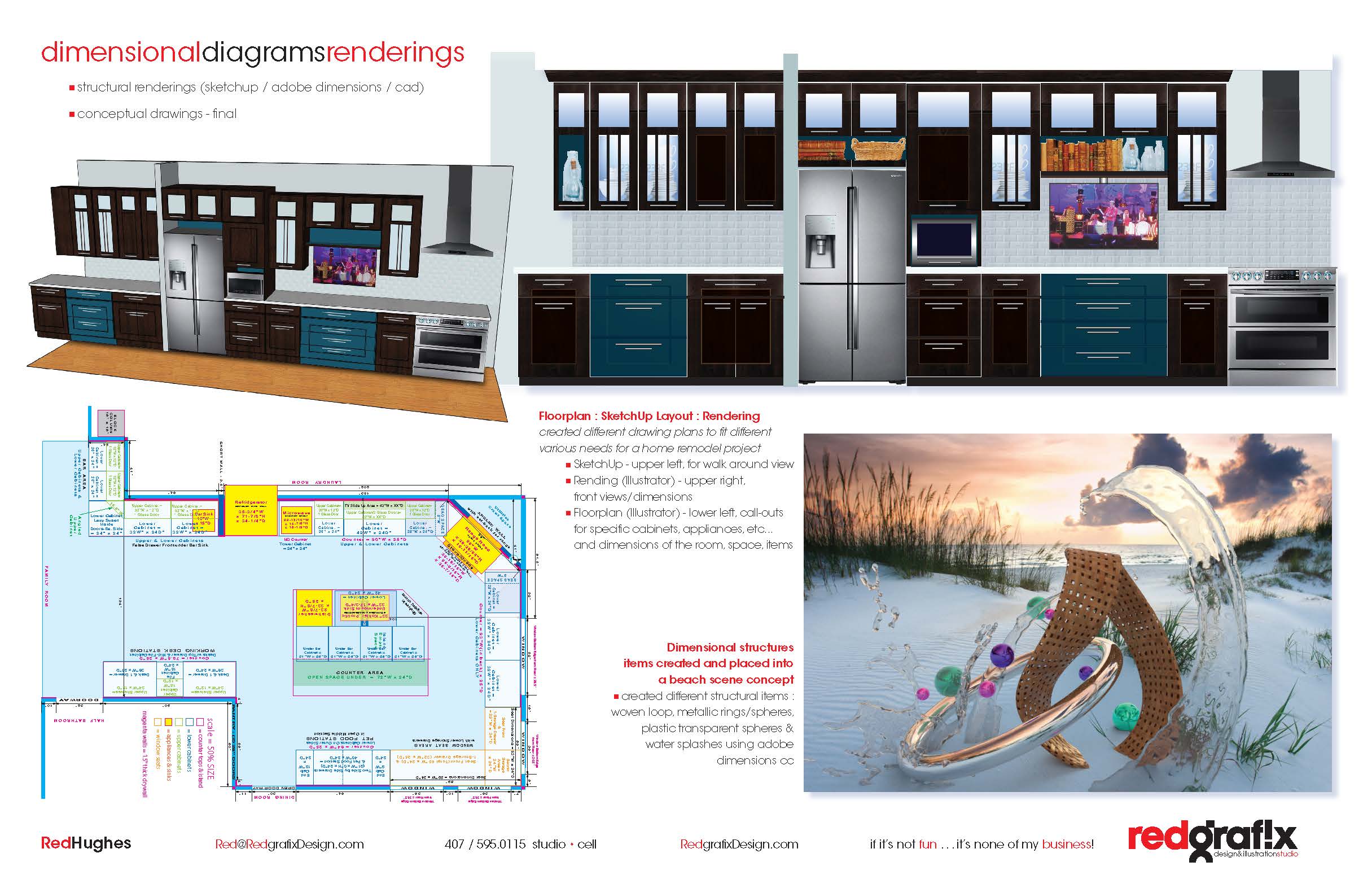 Dimensional 3D Renderings