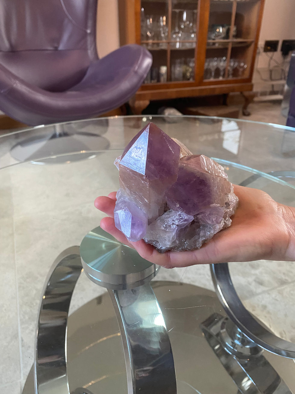 Thumbnail: Large High Quality Rare Amethyst With unusually Long thick Points