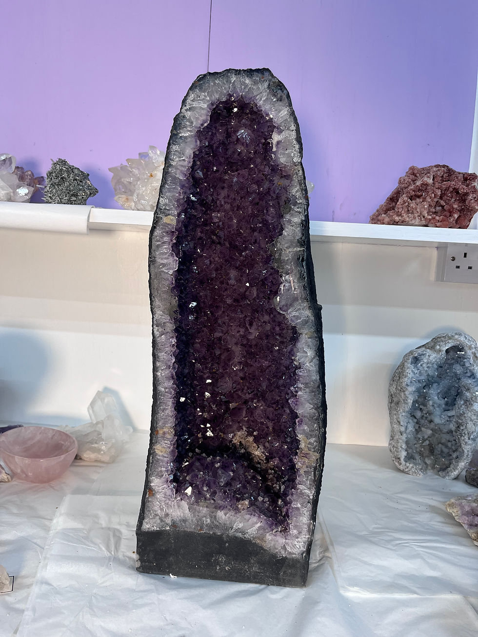Thumbnail: high quality large amethyst geode brazilian dark purple a grade large crystal