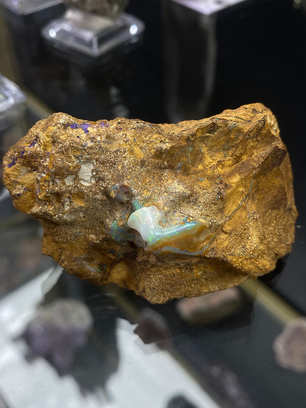 Thumbnail: Australian Boulder Opal with blue flash