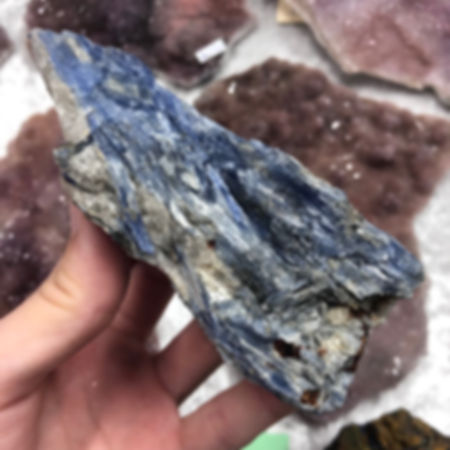 Long Blue Kyanite with mica from Brazil