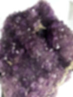 Thumbnail: XL amethyst cluster with calcite crystals on a stand from brazil 