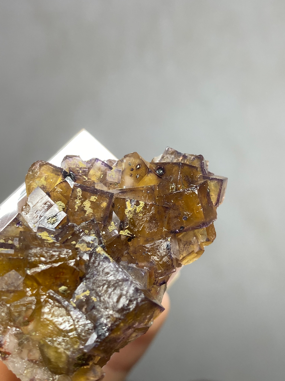 Thumbnail: German Fluorite with chalcopyrite from Uranus Mine Erzgerbirge Germany