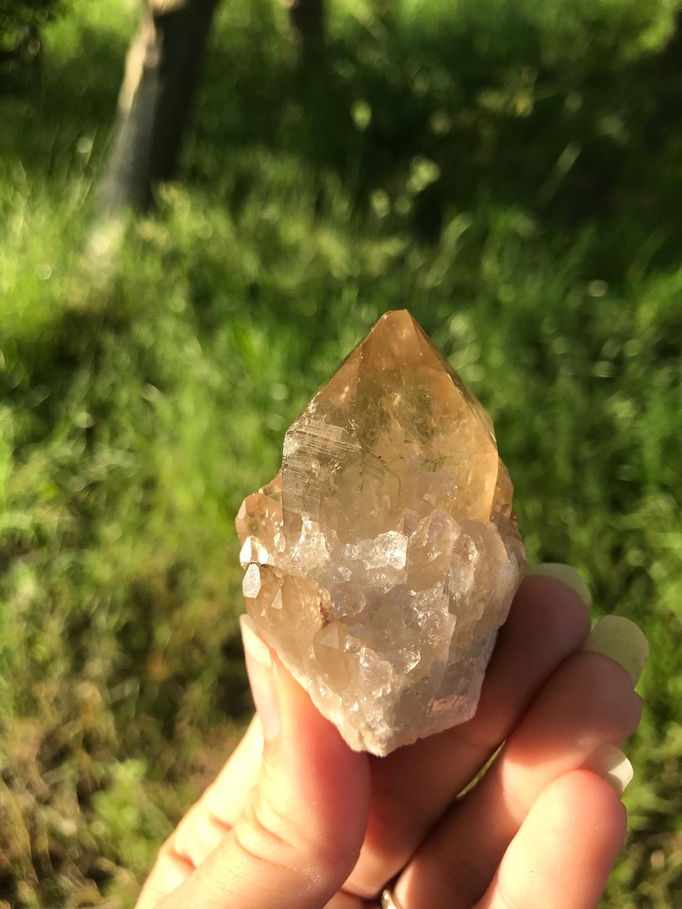 Thumbnail: Natural Citrine Cluster from Congo Kundalini Citrine