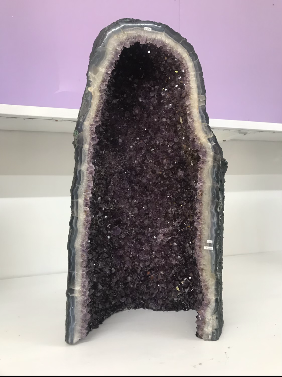 Thumbnail: Large Amethyst Cathedral Geode with an open base Extra Grade from Brazil
