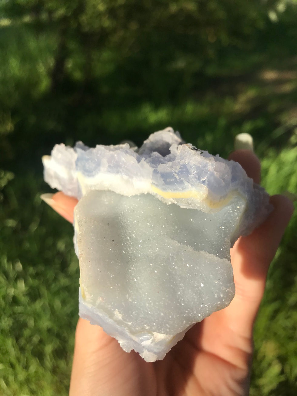 Thumbnail: Natural Crystalline Blue Lace Agate Cluster from Namibia
