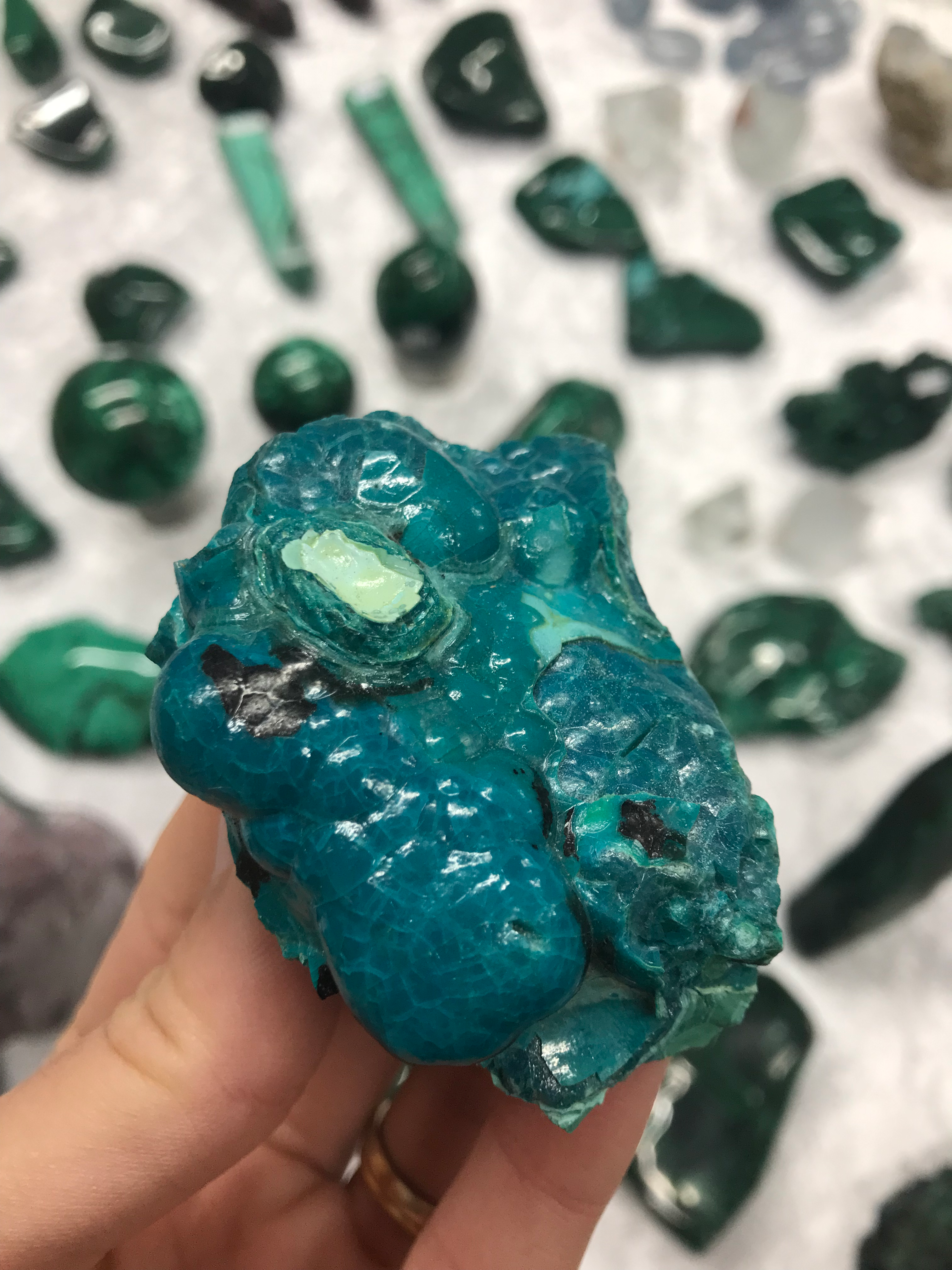 High Grade Chrysocolla and Malachite Glossy Specimen