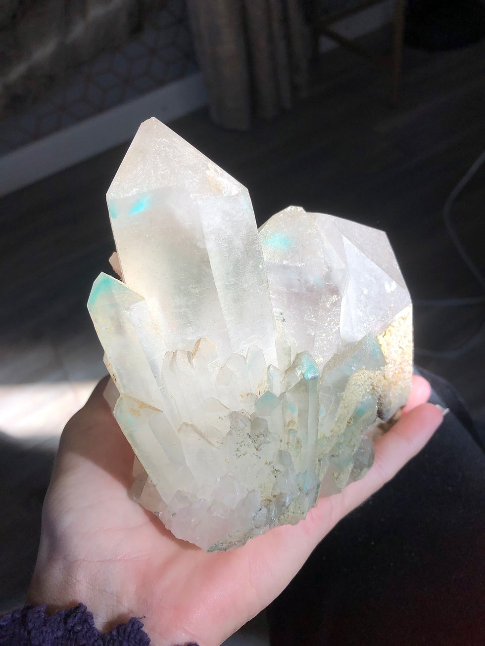 Thumbnail: Large Ajoite in Quartz from Messina South Africa 