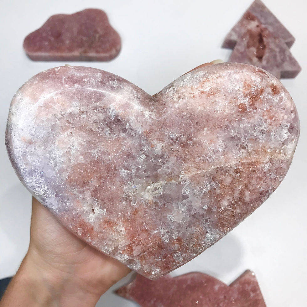 Thumbnail: Large Pink Amethyst Druzy Heart on a Stand