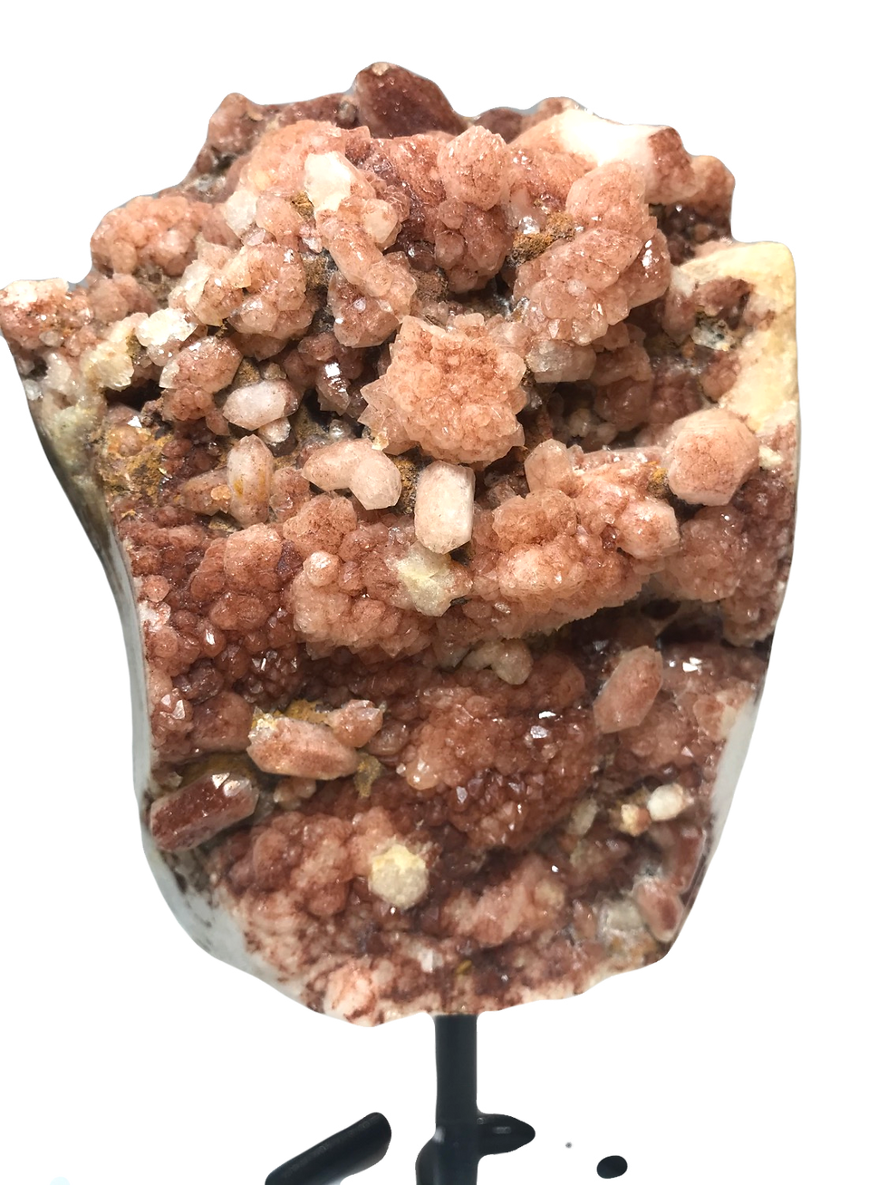 Thumbnail: Red Hematoid  Quartz (Original Strawberry Quartz) cluster on a stand from Brazil