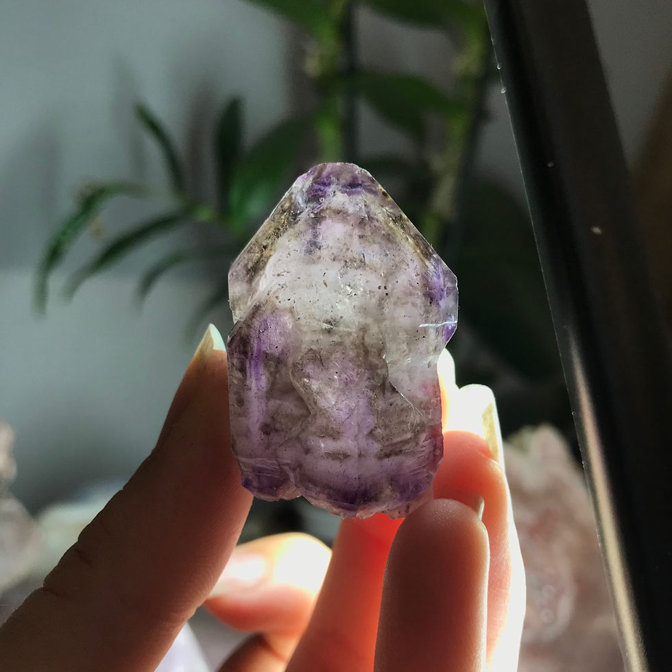 Thumbnail: Naturally terminated elestial Smoky Amethyst Point 