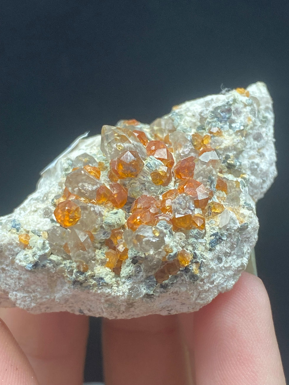 Thumbnail: Spessartine garnets on Smoky Quartz from Fujian China