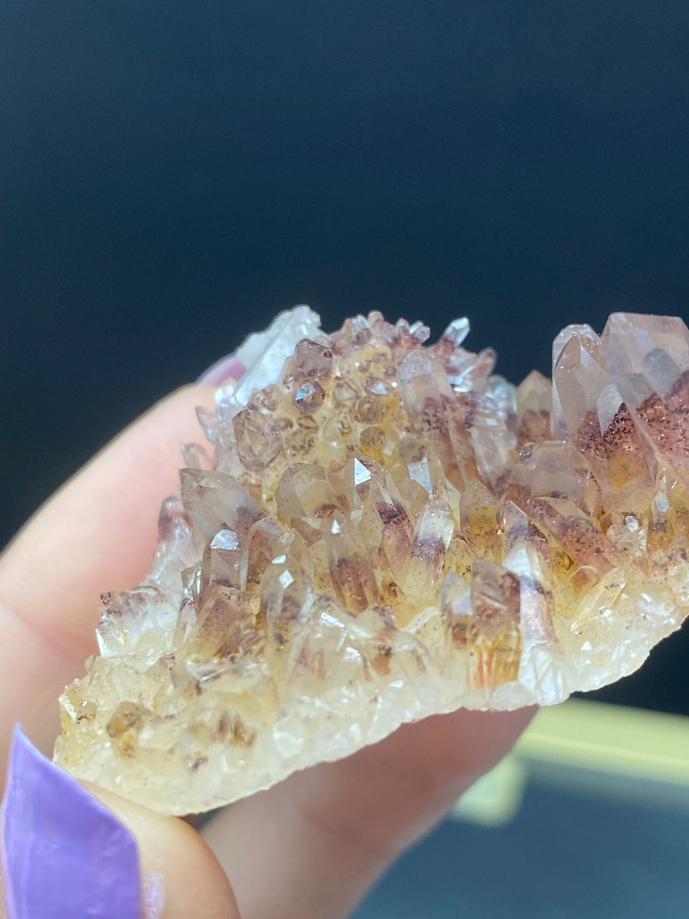 Thumbnail: Sunset phantom quartz cluster with high quality for and sparkle from India