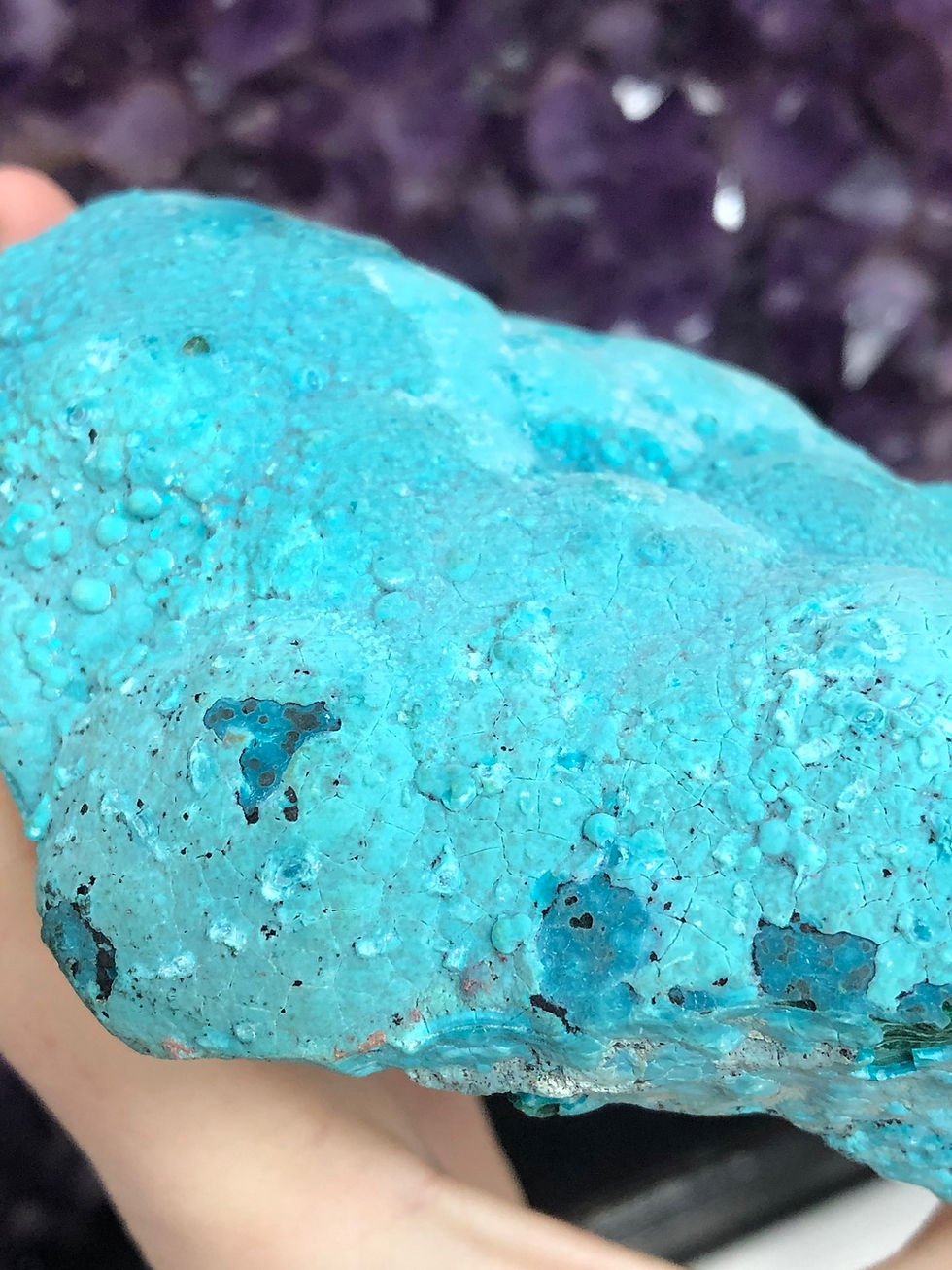 Thumbnail: Large High Grade Chrysocolla over Malachite Botryoidal Specimen