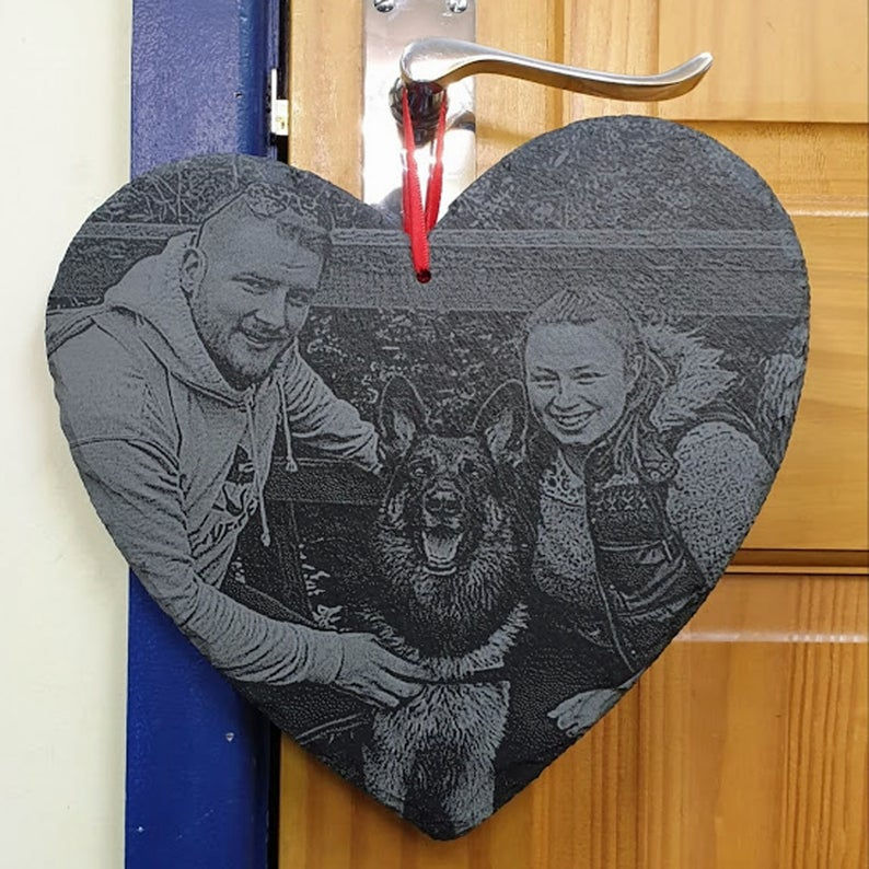 Thumbnail: Slate Heart Engraved With Your Own Photo