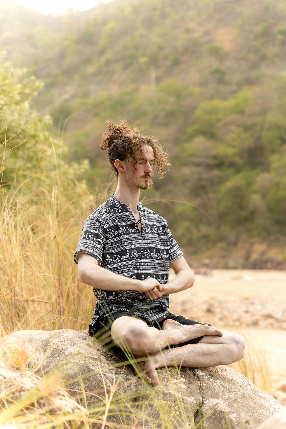 a man doing yoga