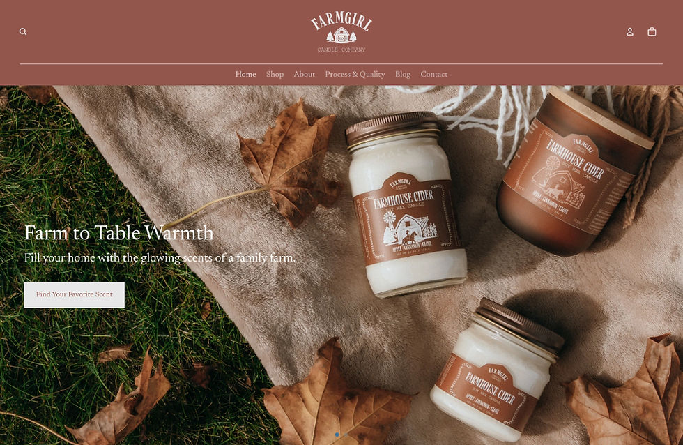 Farm Girl Candle Company ,website design