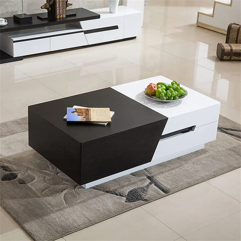 Thumbnail: Nordic Modern Chic 51'' Extendable Coffee Table with Storage Sliding Top