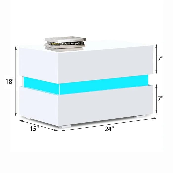 Thumbnail: Modern White Nordic Manningtree 18'' Tall 2 - Drawer Nightstand