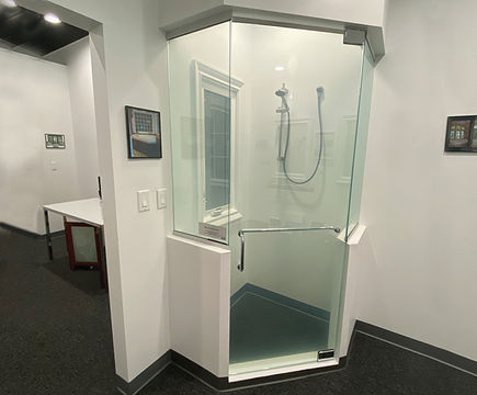 Shower Enclosure with privacy glass technology - switched off