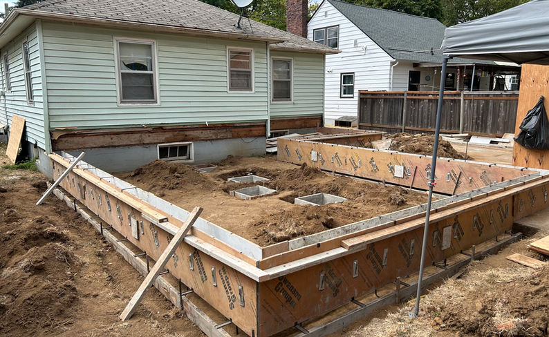 Forms Installed for Additional Dwelling Unit Foundation in Portland Oregon